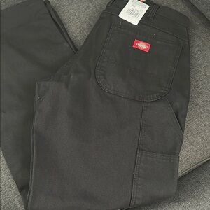 New Raw Hem Dickies relaxed fit Black Sanded Carpenter Pants
Raw hem